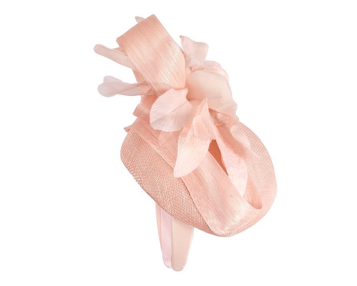 Tall pink pillbox fascinator with flower by Fillies Collection - Image 4