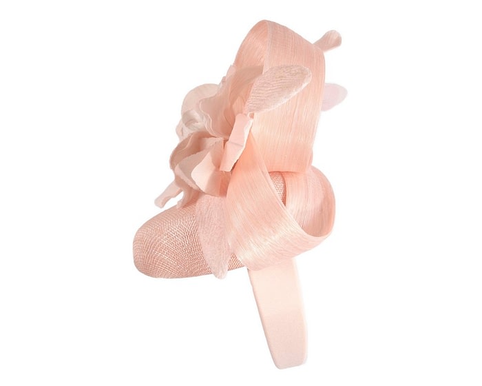 Tall pink pillbox fascinator with flower by Fillies Collection - Image 3