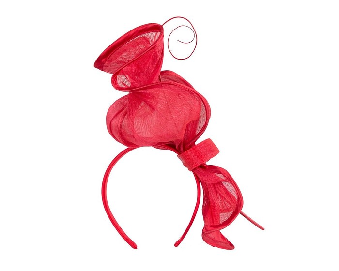 Twisted red racing fascinator by Fillies Collection - Image 4