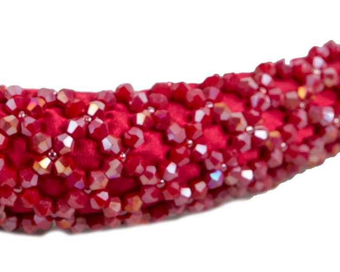 Fashion sparkling red fascinator headband - Image 3