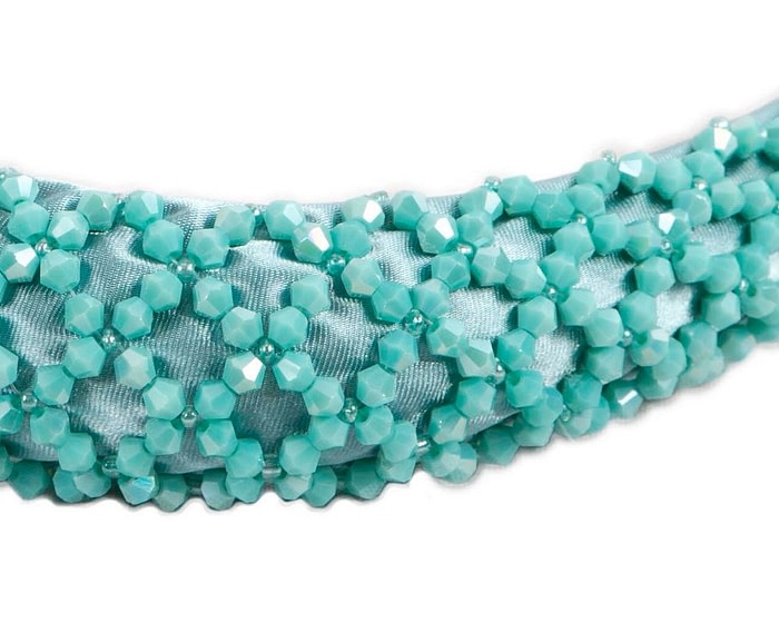 Fashion sparkling turquoise fascinator headband - Image 3