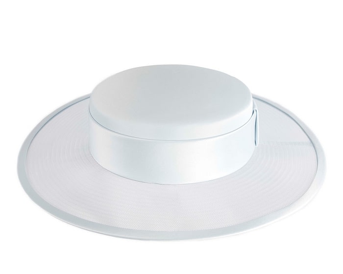 Light Blue boater hat by Cupids Millinery Melbourne - Image 4