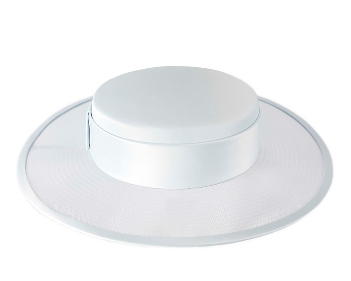 Light Blue boater hat by Cupids Millinery Melbourne - Image 3