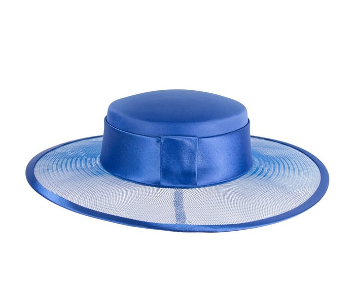Royal Blue boater hat by Cupids Millinery Melbourne - Image 6