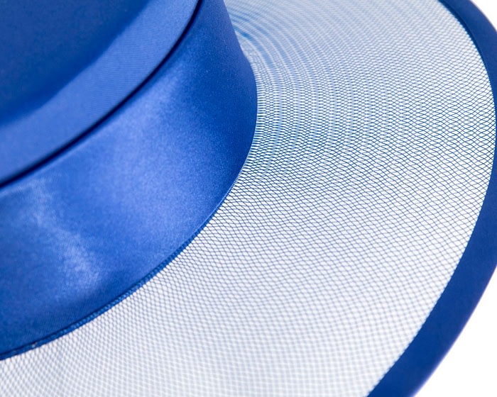 Royal Blue boater hat by Cupids Millinery Melbourne - Image 5