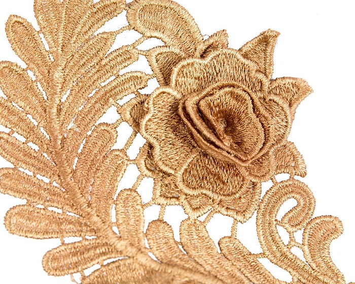 Stylish Gold Crown Lace Fascinator by Max Alexander - Image 3