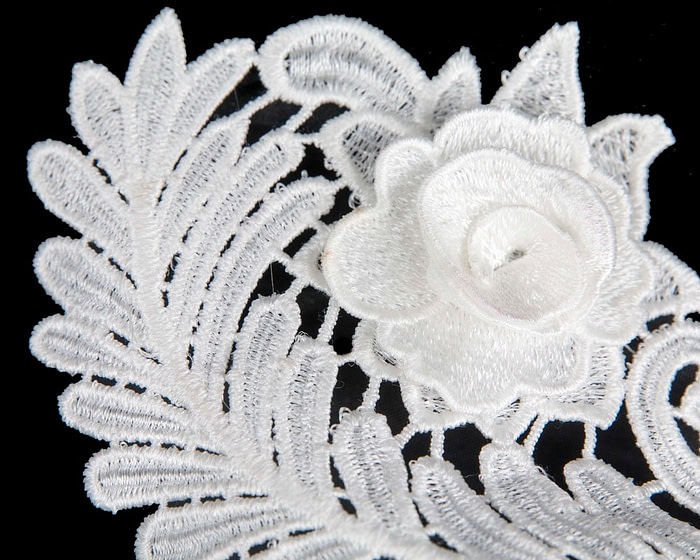 Stylish White Crown Lace Fascinator by Max Alexander - Image 3