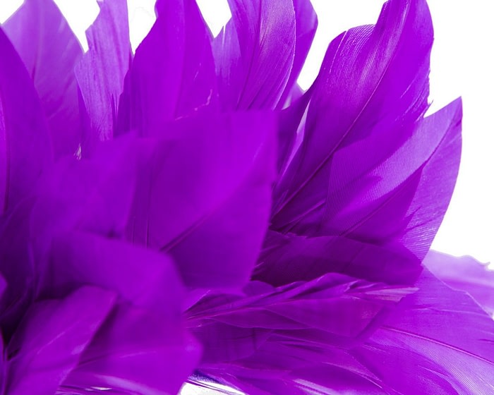 Purple feather bunch fascinator by Max Alexander - Image 3
