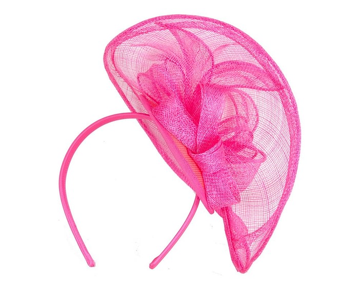 Max Alexander Chic Fuchsia Sinamay Flower Fascinator - Image 4