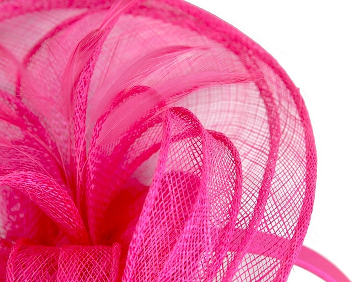 Max Alexander Chic Fuchsia Sinamay Flower Fascinator - Image 3