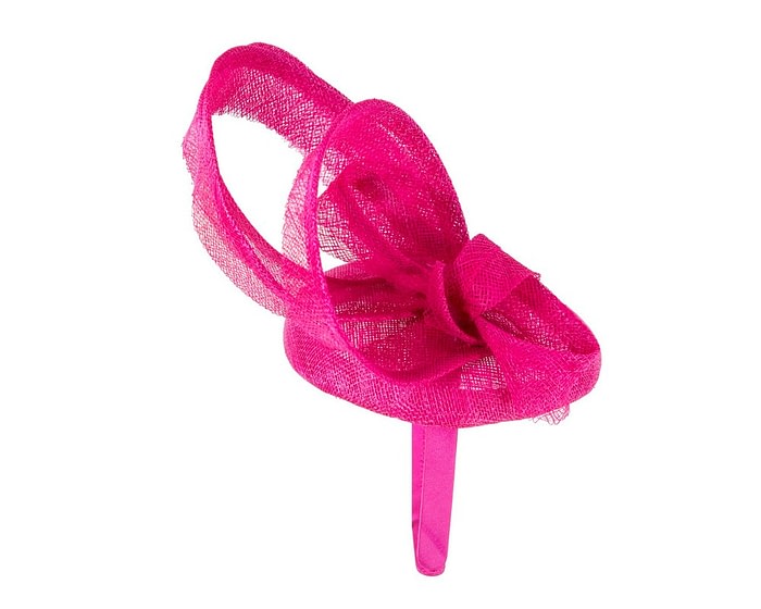 Tall fuchsia sinamay fascinator by Max Alexander - Image 4
