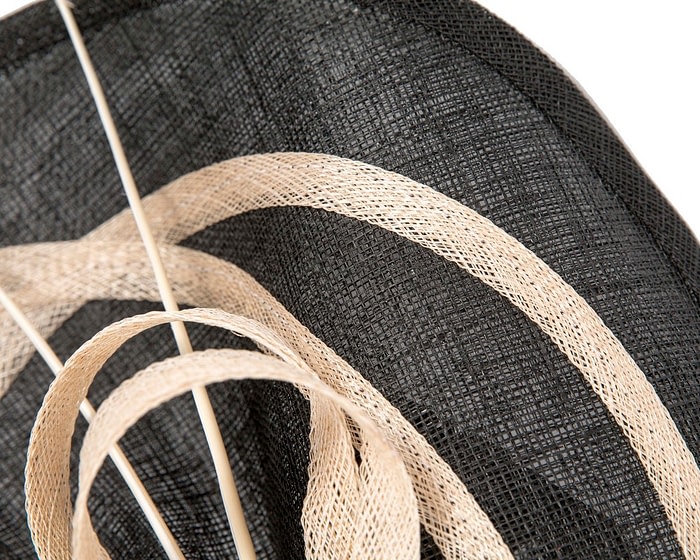 Elegant Black & Cream Sinamay Fascinator by Max Alexander - Image 3