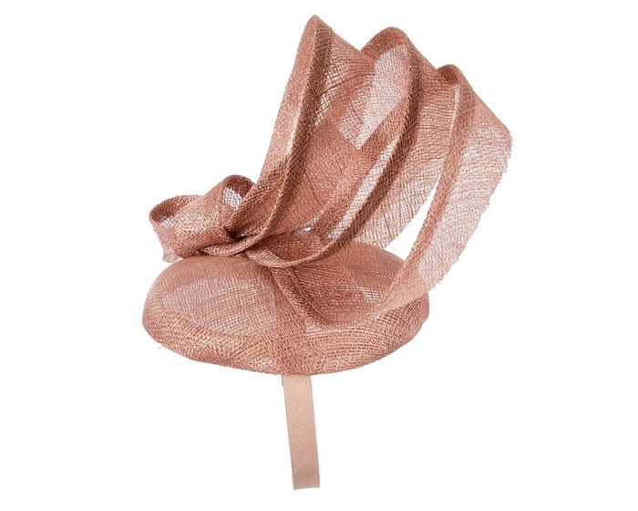 Tall tan sinamay fascinator by Max Alexander - Image 3