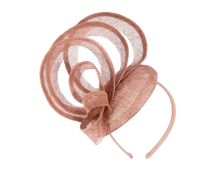 Tall tan sinamay fascinator by Max Alexander - Image 2