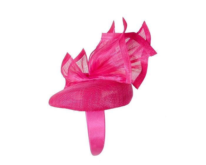 Bespoke fuchsia racing pillbox fascinator by Fillies Collection - Image 4