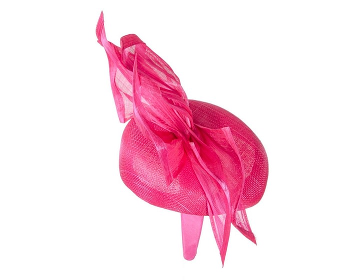 Bespoke fuchsia racing pillbox fascinator by Fillies Collection - Image 3
