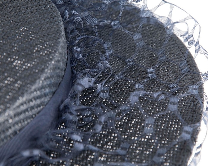 Chic Navy Boater Hat by Fillies Collection - Image 5