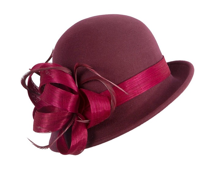 Wine colored winter fashion hat by Fillies Collection - Image 2
