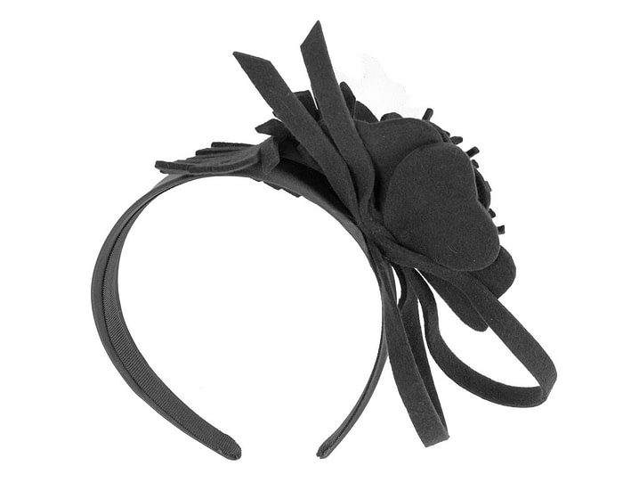 Black felt flower fascinator headband - Image 4