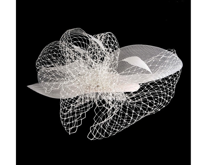 Ecru custom made cocktail hat - Image 7