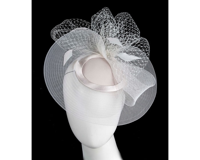 Ecru custom made cocktail hat