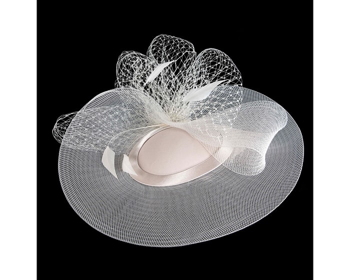 Ecru custom made cocktail hat - Image 2
