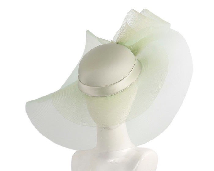 Custom made mint green wide brim hat by Fillies Collection