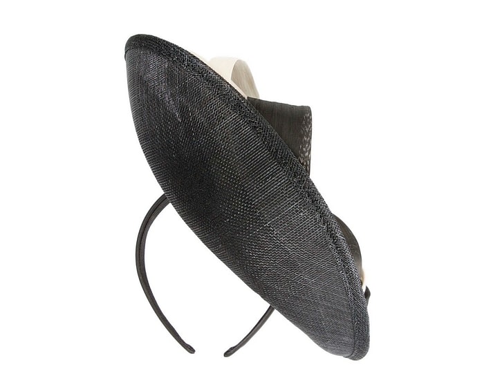 Bespoke black & cream sinamay fascinator by Max Alexander - Image 6