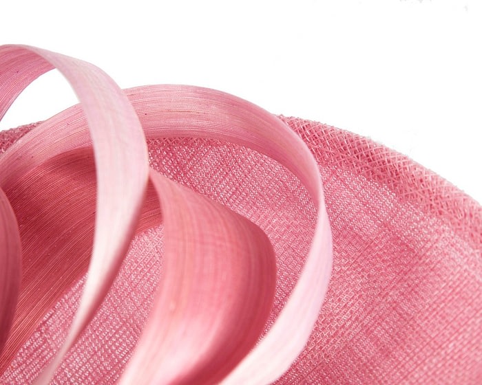 Bespoke dusty pink sinamay fascinator by Max Alexander - Image 5