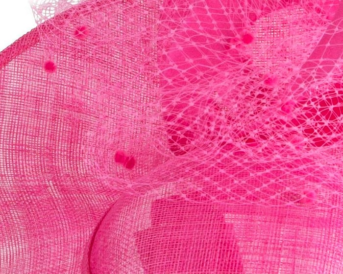 Large Fillies Collection Fuchsia Fascinator Hat - Image 4