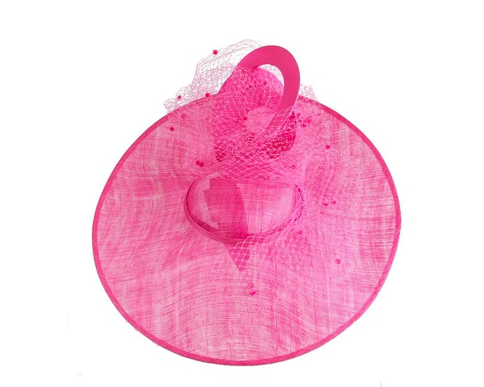 Large Fillies Collection Fuchsia Fascinator Hat - Image 3