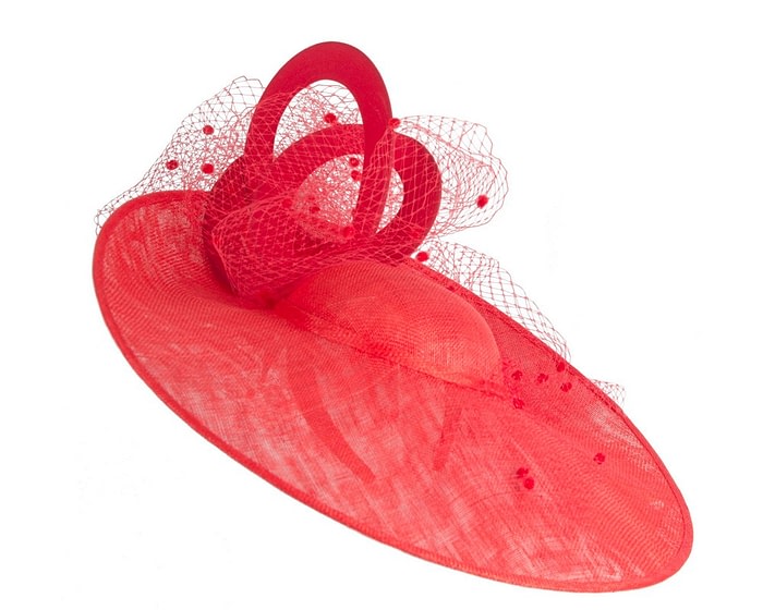 Large Fillies Collection Red Fascinator Hat - Image 2