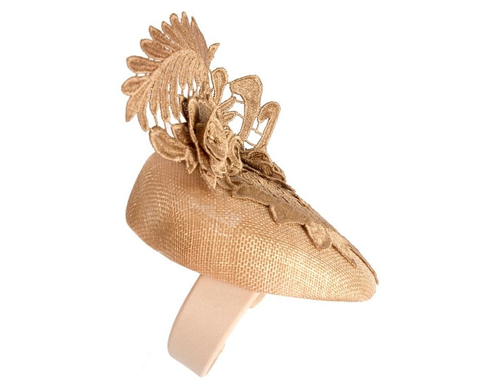 Sophisticated Gold Pillbox Fascinator by Fillies Collection - Image 4