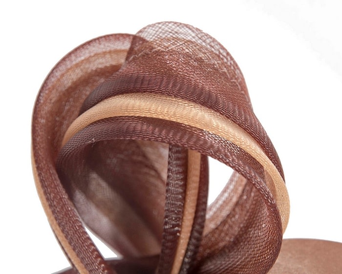 Chocolate & Coffee layered racing fascinator by Fillies Collection - Image 3