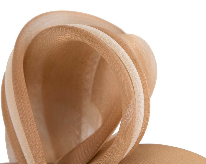 Coffee & Nude layered racing fascinator by Fillies Collection - Image 3