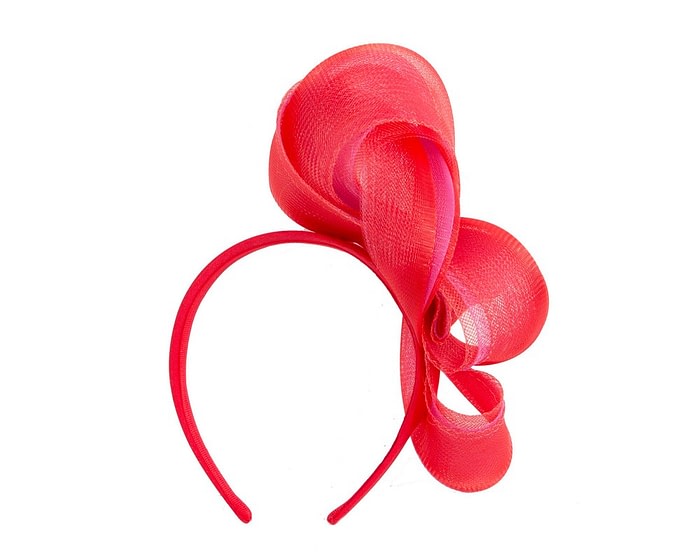 Red & Fuchsia layered racing fascinator by Fillies Collection - Image 4