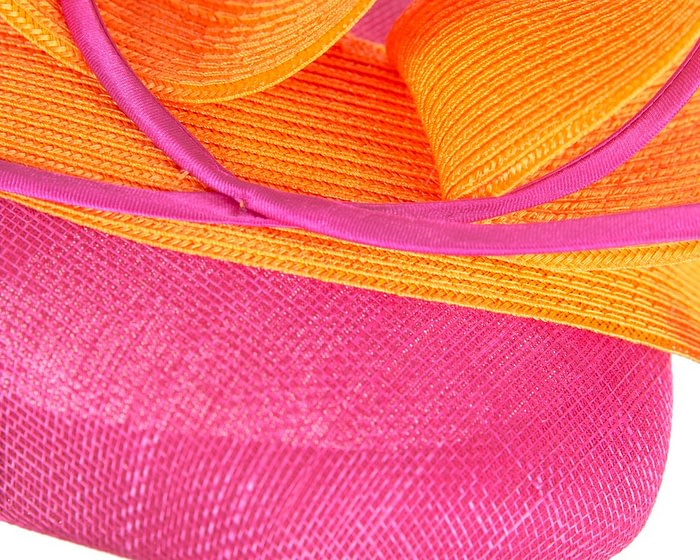 Designers fuchsia & orange racing fascinator by Fillies Collection - Image 5