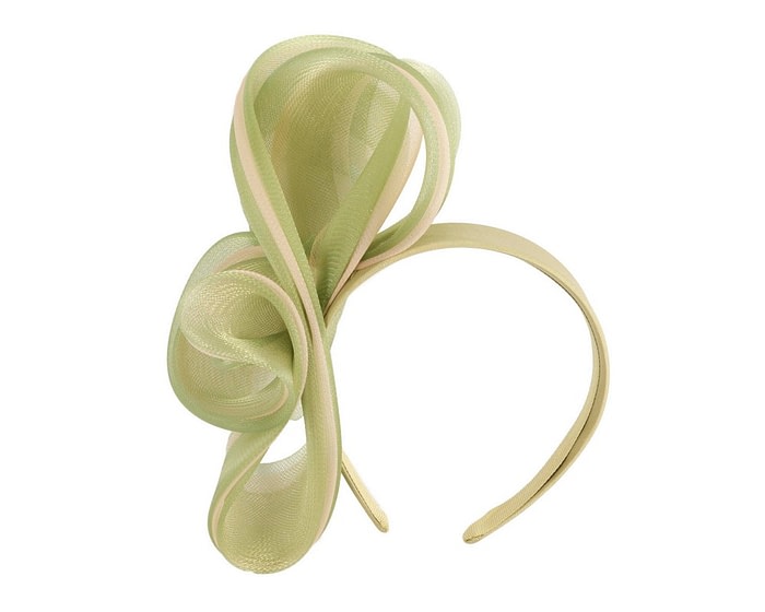 Sage green layered racing fascinator by Fillies Collection - Image 2