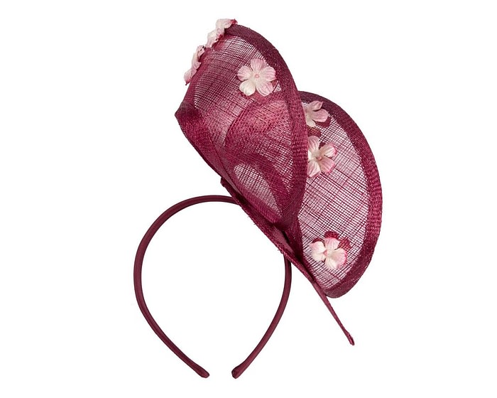 Exclusive wine-colored sinamay fascinator by Max Alexander - Image 4