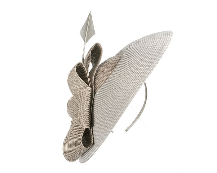 Silver Max Alexander PU Braid Saucer Fascinator - Image 2