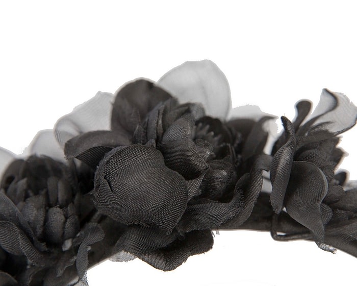 Black flower fascinator headband by Max Alexander - Image 3