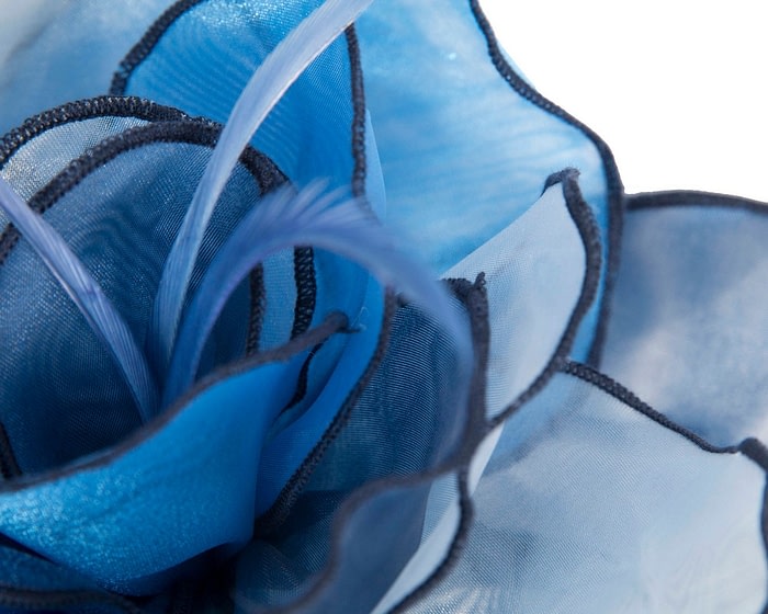 Multi-tone blue organza flower fascinator - Image 3