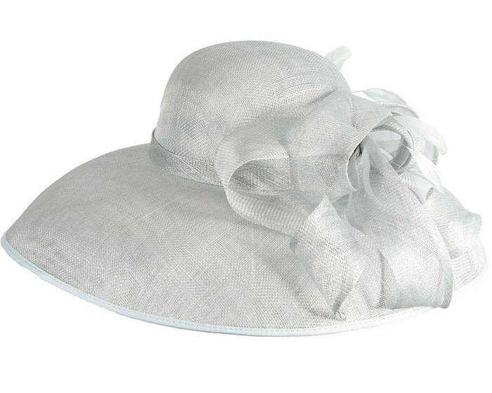 Light Blue wide brim ladies fashion sinamay hat by Max Alexander - Image 6
