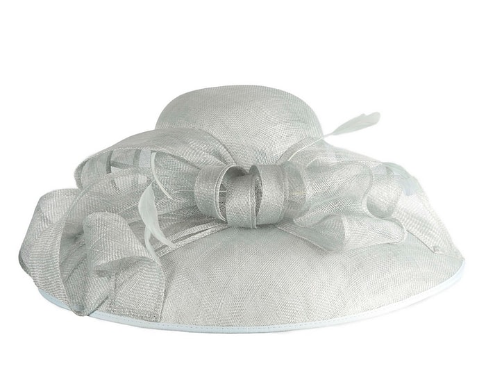 Light Blue wide brim ladies fashion sinamay hat by Max Alexander - Image 4