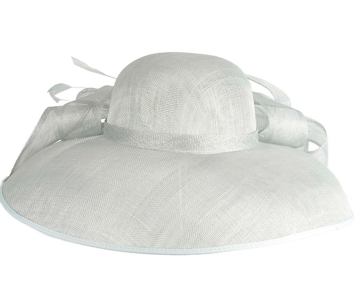 Light Blue wide brim ladies fashion sinamay hat by Max Alexander - Image 3