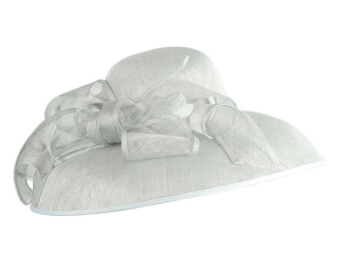 Light Blue wide brim ladies fashion sinamay hat by Max Alexander - Image 2