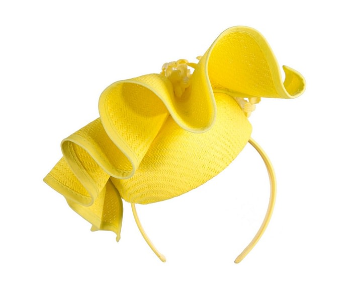 Bespoke fluro yellow racing fascinator by Fillies Collection - Image 6