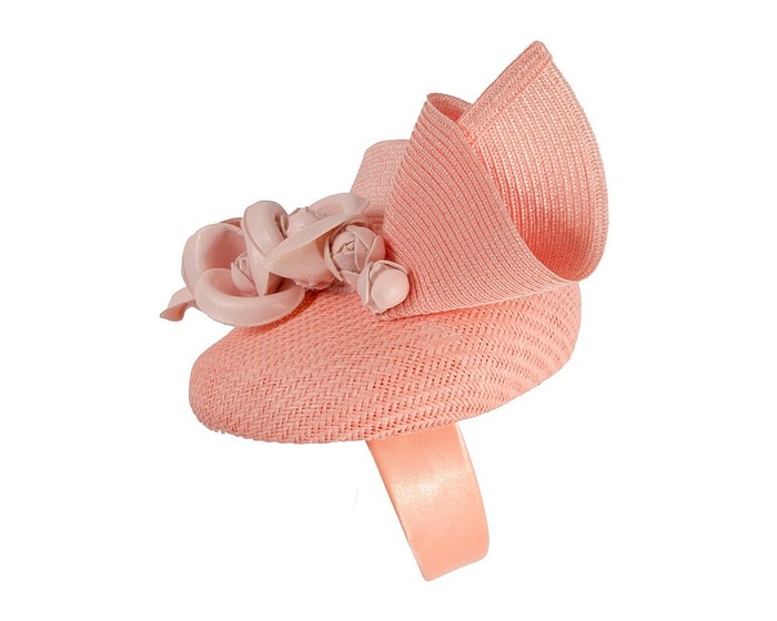 Bespoke coral & pink racing fascinator by Fillies Collection - Image 3