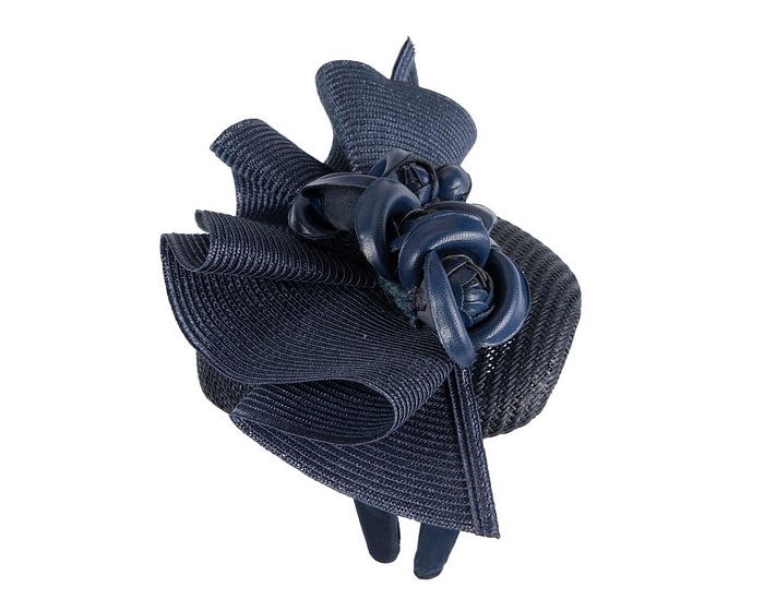 Bespoke navy racing fascinator by Fillies Collection - Image 4