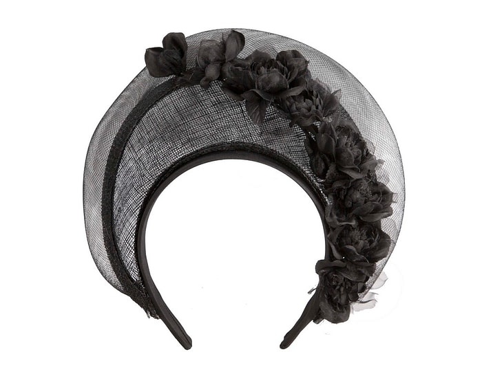 Black flower crown fascinator by Fillies Collection - Image 2